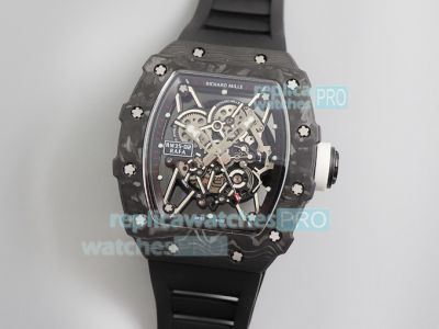 KV Factory Richard Mille RM35-02 Rafael Nadal Carbon Fiber Watch Black Rubber